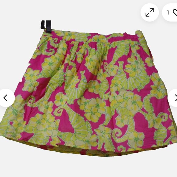 Lilly Pulitzer Seahorse Flower Neon Mini Skirt Size:2 - Picture 1 of 5